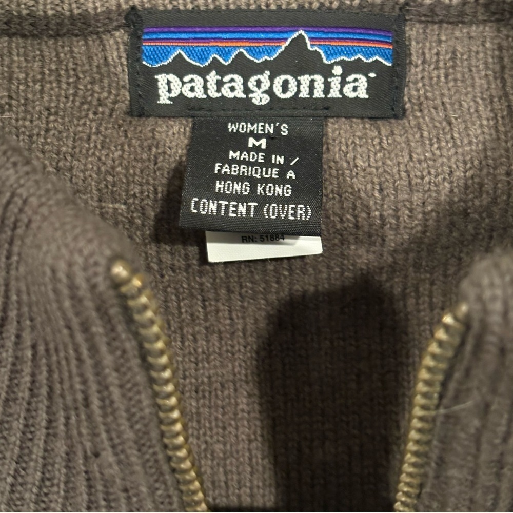 Patagonia Women’s Zip-Up Sweater 100% Wool - Picture 2 of 6